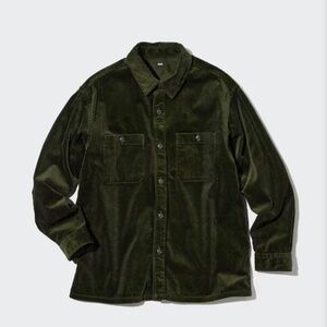 Uniqlo Men’s Dark Green Long Sleeve Corduroy Shirt L – Casual to Smart, NWT